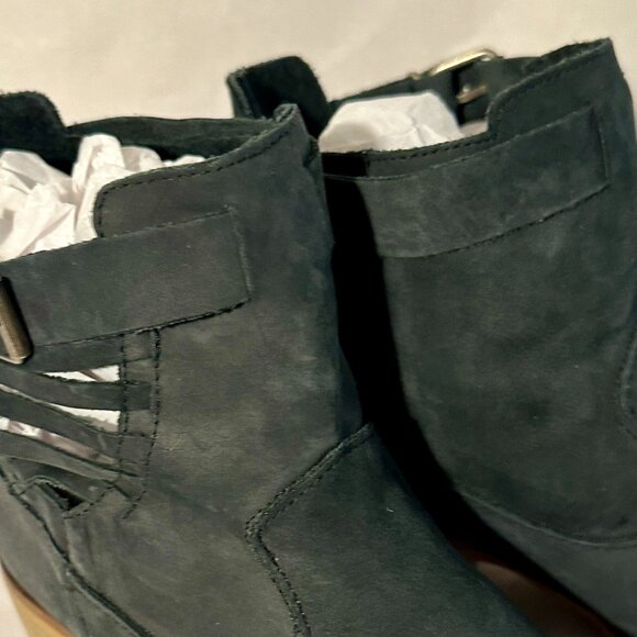 Coolway Women's Suede Ankle Booties Size 39 (8) Black Made In Spain Block Heel - Picture 13 of 15